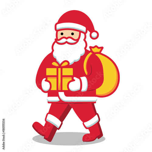 Santa claus with bag illustration isolated