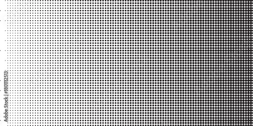 Dotted halftone gradient texture. Vanishing polka dot background.