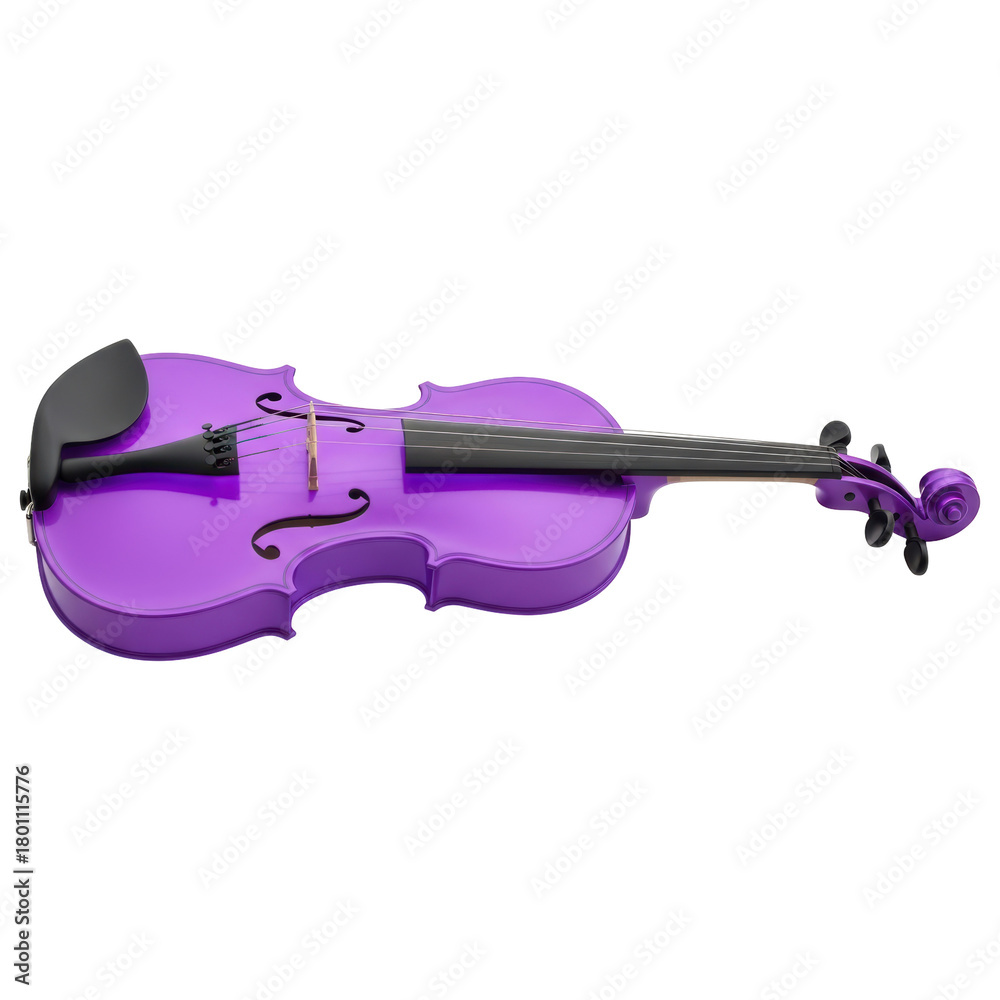 Obraz premium Vibrant purple violin with black details, a beautiful classical string instrument