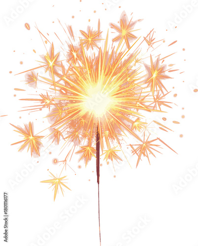 Bengal fire set drawing Birthday clip art festive greeting cards hands holding sparkler. Small firework on stick Happy New Year party invitation firework illustration Magic wand accessory colorful art