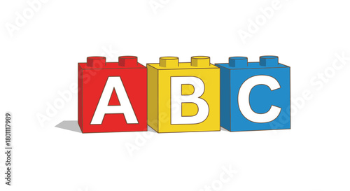 Colorful ABC Building Blocks Illustration for Early Childhood Education, Learning Resources, and Creative Playtime Activities. Ideal for educational materials.