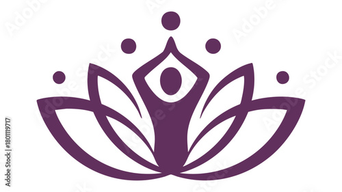 Yoga lotus person meditation icon