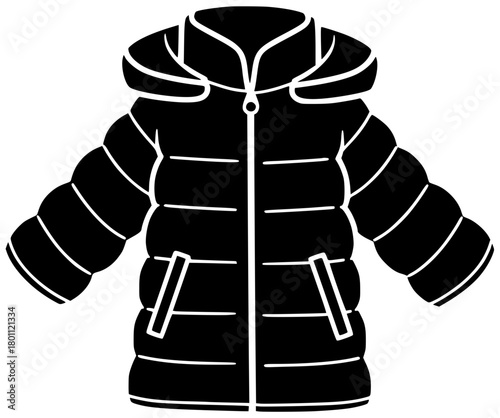 winter illustration jacket silhouette fashion logo clothing icon clothes outline style wear coat design garment warm casual apparel outerwear shape with vector graphic background