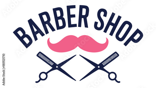 Barber shop logo with mustache