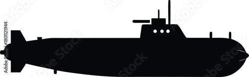 Submarine Silhouette – Underwater Vessel Vector Icon