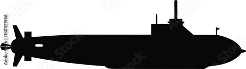 Submarine Silhouette – Underwater Vessel Vector Icon