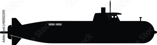 Submarine Silhouette – Underwater Vessel Vector Icon