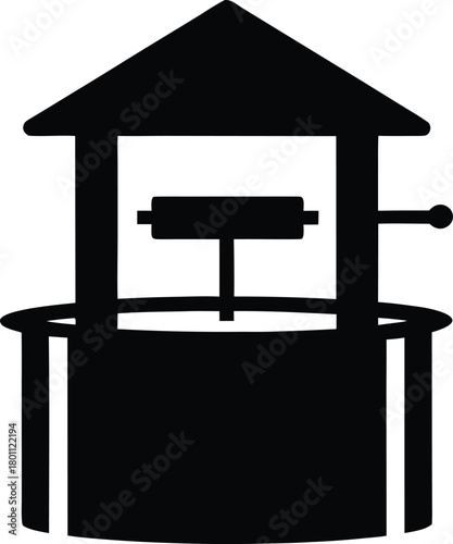Water Well Silhouette – Old Well Vector Icon