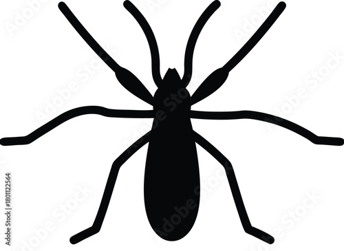 Water Strider Silhouette – Insect Icon Vector Illustration