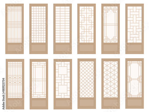 Korean traditional latticework, traditional wooden lattice doors and windows in Korea