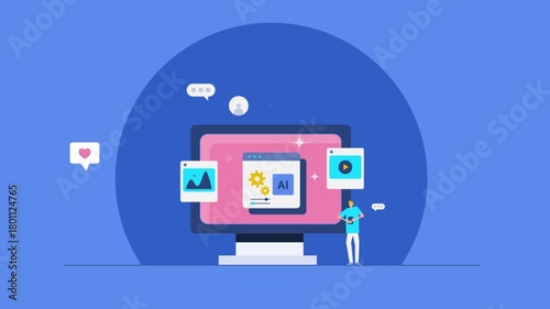 Content creation and setting up social media campaign with AI marketing application, delivering immersive experience to digital audience. 