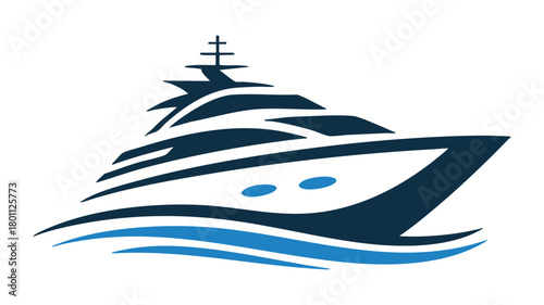 Luxury yacht water travel symbol