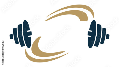 Fitness barbells logo design