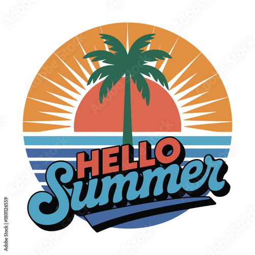 Summer vibes retro beach design