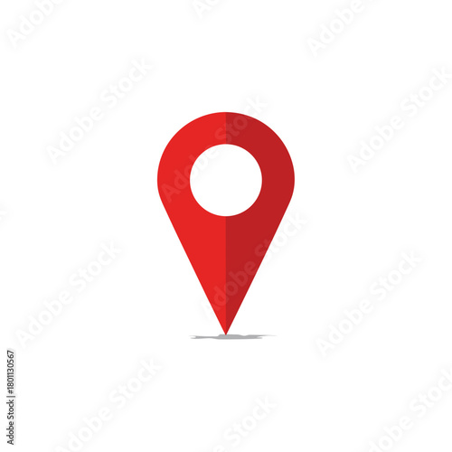Red Map Pointer Icon for Location and Navigation.