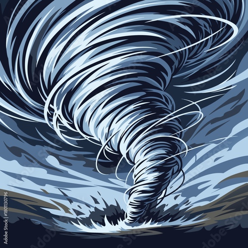 Powerful Tornado Illustration: A Force of Natures Fury.