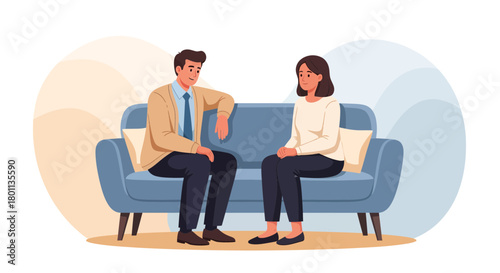Two Individuals Engage In A Private Discussion While Seated Comfortably On A Couch Together