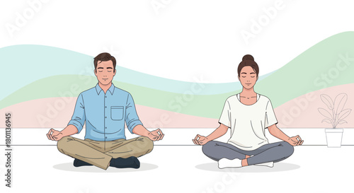 People Practicing Meditation Calmly and Peacefully in a Relaxing and Tranquil Environment