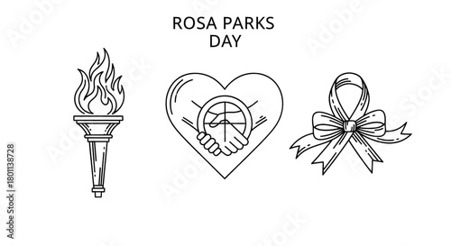 Honoring Rosa Parks Day with symbols of hope, unity, and remembrance