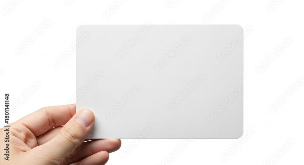 Fototapeta premium Hand Holding Blank White Card, Empty, Clean, Copy space
