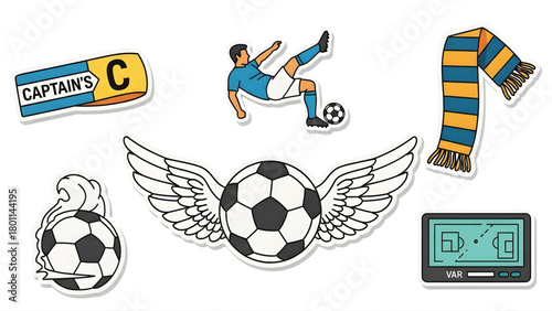 Dynamic Football Sticker Collection Captivating Designs for Soccer Enthusiasts
