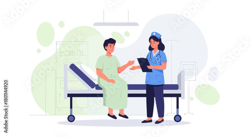 Hospital Consultation Depicting Patient Communication And Healthcare Professional Interaction