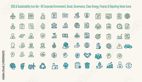 ESG & Sustainability Icon Set...