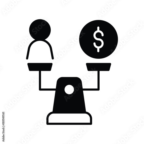 Balance icon with white background vector stock illustration