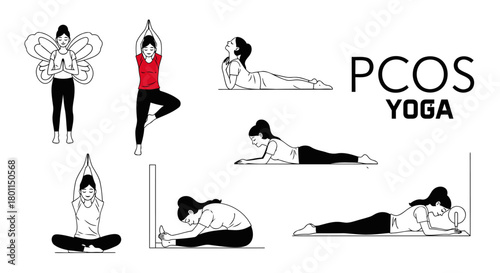 Yoga Girl Practicing Balance Pose – Calm Fitness Activity Vector