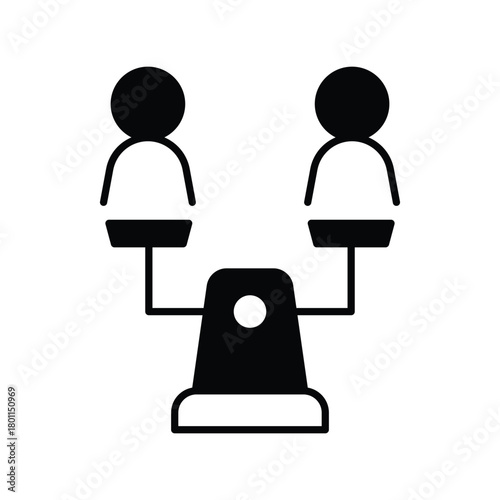 Equality icon with white background vector stock illustration