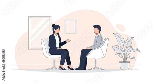 Therapist Consulting Patient Conceptual Illustration Of Mental Health Support And Wellness