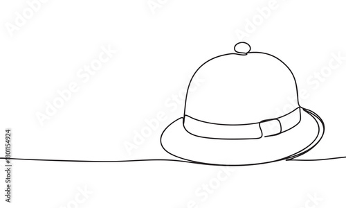 Continuous Line Drawing of a Pith Helmet