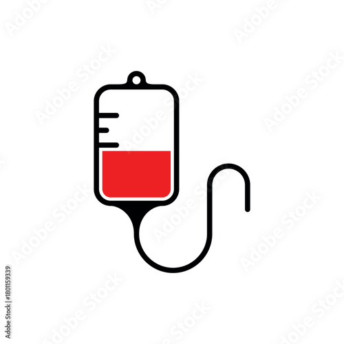 IV Bag Infusion Medical Icon Vector Logo Template
