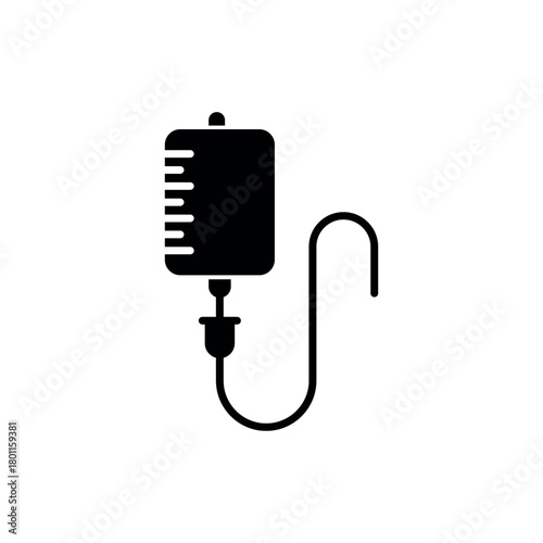 IV Bag Infusion Medical Icon Vector Logo Template