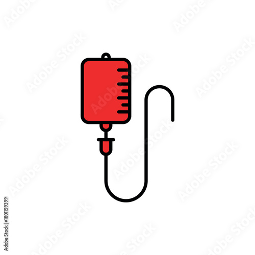 IV Bag Infusion Medical Icon Vector Logo Template