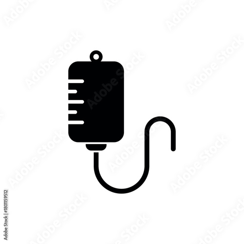 IV Bag Infusion Medical Icon Vector Logo Template