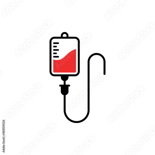 IV Bag Infusion Medical Icon Vector Logo Template