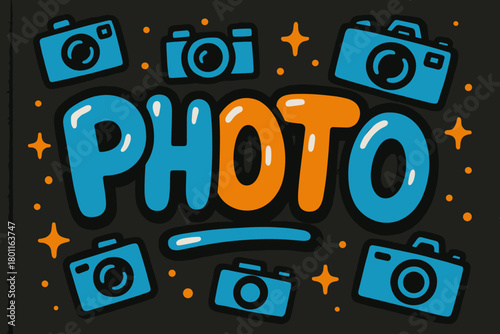 Vibrant Street Art. Street photography. playful cartoon bubble lettering, rounded shapes, thick colorful