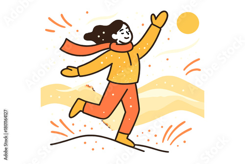 Pastel Snow Whisper. Whisper of snow. Floating snow dust catches pastel sunlight over endless hills. The air