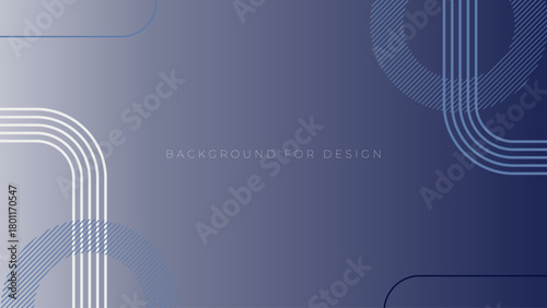 Minimalist abstract background design featuring smooth blue gradients and geometric rounded corner line patterns