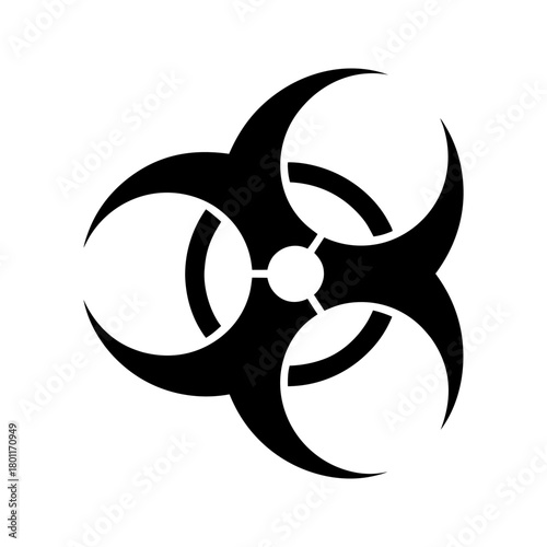 Medical Biohazard Symbol Black Icon on White Background.