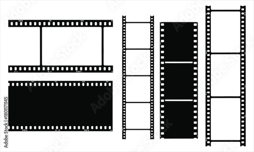 Film Strips Collection Nostalgic Cinema & Photography Elements