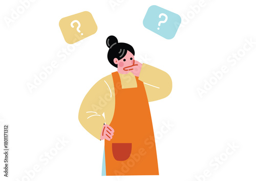 考え事をする主婦