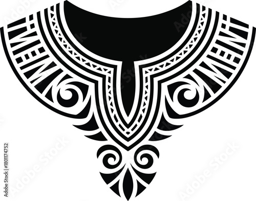 Polynesian tribal neckline design decorative pattern vector art
