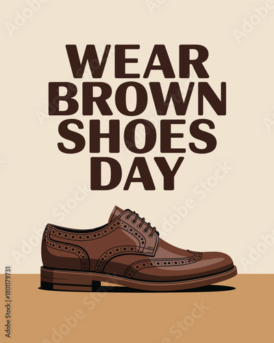 Wear Brown Shoes Day Classic Brown Loafer Illustration