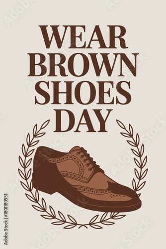 Wear Brown Shoes Day Classic Brown Loafer Illustration