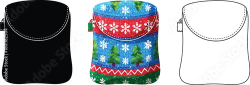 Stylish christmas bag, a festive accessory for carrying essentials with holiday cheer, featuring a unique and colorful design