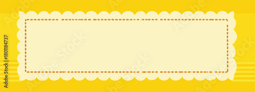 Cadre décoratif jaune avec motif de dentelle et espace pour texte, vecteur graphique