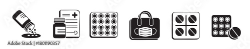 Essential Healthcare Icons for Medical Supplies