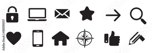 Flat Design Icons Set for Web and Mobile Applications